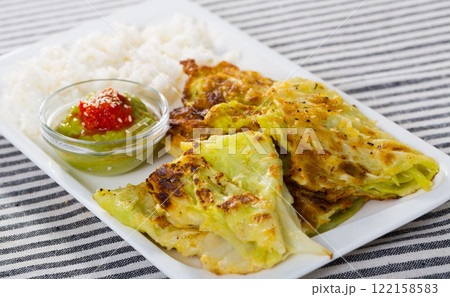 Battered cabbage with rice Battered cabbage with rice 122158583