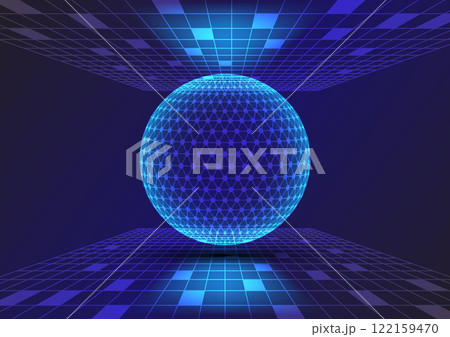 Abstract background with sphere perspective network Abstract background with sphere perspective network 122159470