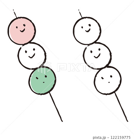 ペンで描いた風三色団子 ペンで描いた風三色団子 122159775