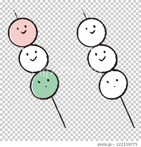 ペンで描いた風三色団子 ペンで描いた風三色団子 122159775