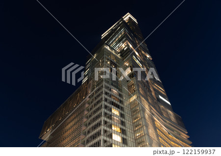 あべのハルカス 夜景 見上げ アップ【同アングル4/4】 あべのハルカス 夜景 見上げ アップ【同アングル4/4】 122159937