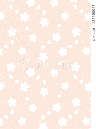 桜と桜の花びらが舞い散るシルエット背景_縦01 122160045