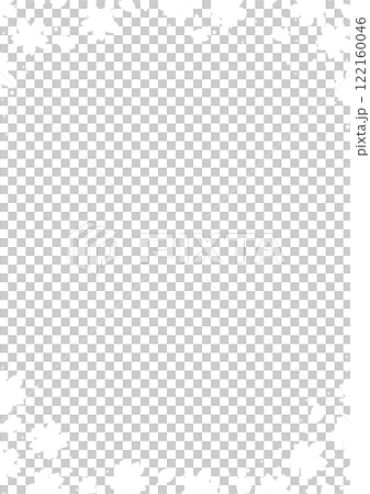 桜と桜の花びらが舞い散るシルエットフレーム_上下飾り_縦01 桜と桜の花びらが舞い散るシルエットフレーム_上下飾り_縦01 122160046