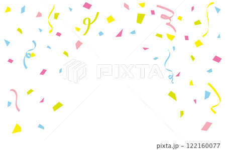 カラフルな紙吹雪の舞う背景イラスト素材 122160077