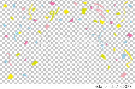 カラフルな紙吹雪の舞う背景イラスト素材 122160077