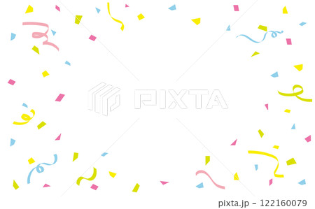 カラフルな紙吹雪の舞う背景イラスト素材 カラフルな紙吹雪の舞う背景イラスト素材 122160079