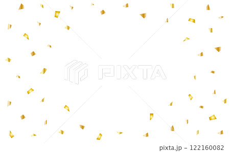 金色の紙吹雪の舞う背景イラスト素材 122160082