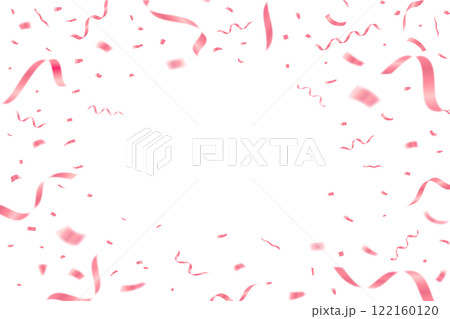 ピンクの紙吹雪のベクターイラスト ピンク色の紙吹雪のフレーム 122160120