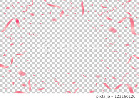 ピンクの紙吹雪のベクターイラスト ピンク色の紙吹雪のフレーム 122160120