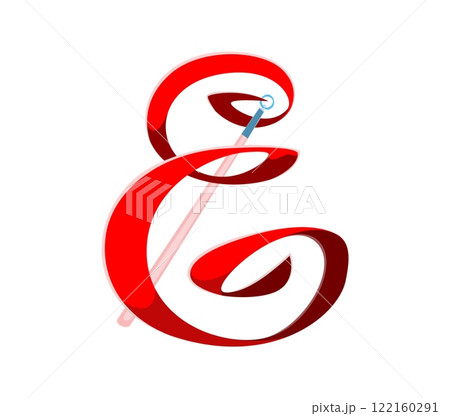 Cartoon letter E as red gymnastics ribbon on stick. Vector rhythmic sport font, typeface, funny type, kids English sporty alphabet for children fitness activities, gymnastic sports dance and education Cartoon letter E as red gymnastics ribbon on stick. Vector rhythmic sport font, typeface, funny type, kids English sporty alphabet for children fitness activities, gymnastic sports dance and education 122160291
