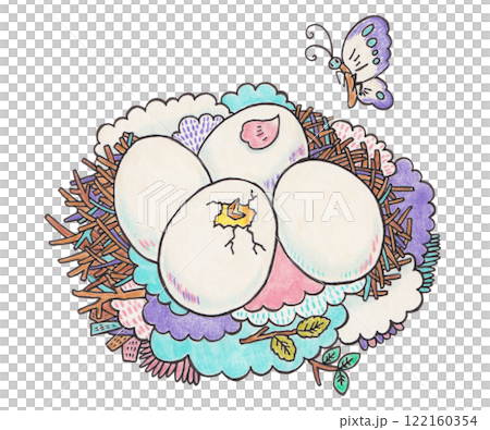 燕窩和雞蛋的插圖 燕窩和雞蛋的插圖 122160354