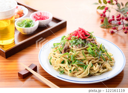 ネギ塩焼きそば 醤油味 ( 葱を無駄にしないアイデアやきそば ) ネギ塩焼きそば 醤油味 ( 葱を無駄にしないアイデアやきそば ) 122161119