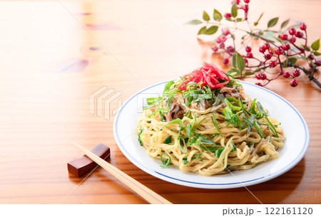 ネギ塩焼きそば 醤油味 ( 葱を無駄にしないアイデアやきそば ) ネギ塩焼きそば 醤油味 ( 葱を無駄にしないアイデアやきそば ) 122161120