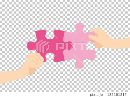 コラボレーションやチームワークのイメージイラスト パズルを持つ人 線画 コラボレーションやチームワークのイメージイラスト パズルを持つ人 線画 122161215