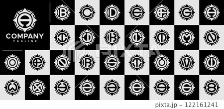 Adventure compass circle letter A-Z logo set Adventure compass circle letter A-Z logo set 122161241