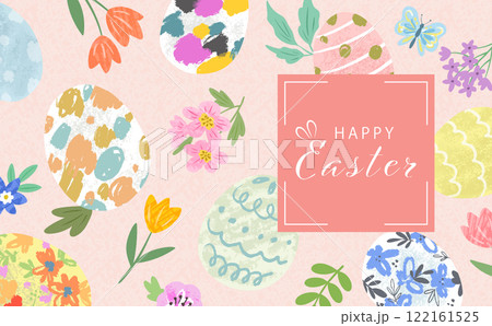 手描きでオシャレな背景用イースターデザイン 122161525