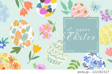 手描きでオシャレな背景用イースターデザイン 122161527