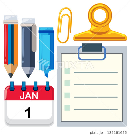 Office Supplies and New Year Planning 122161626