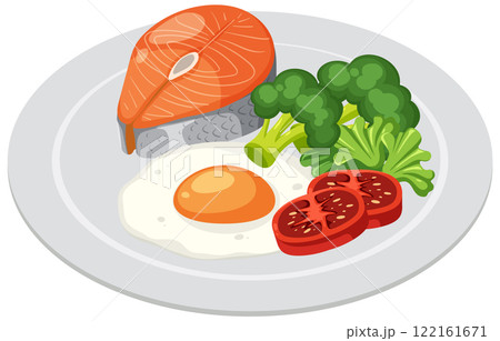 Healthy Breakfast with Salmon and Vegetables Healthy Breakfast with Salmon and Vegetables 122161671