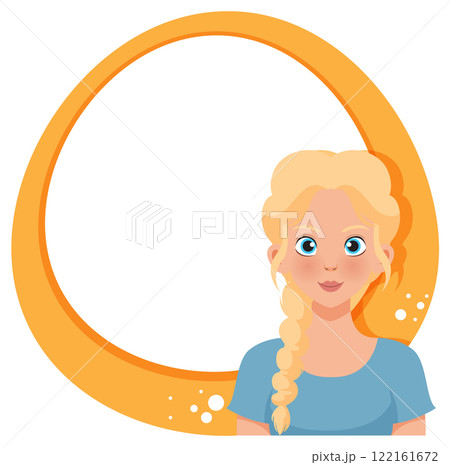 Blonde Girl with Orange Frame Blonde Girl with Orange Frame 122161672