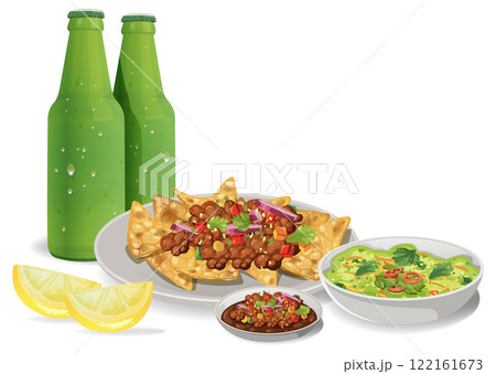 Mexican Food with Beverages 122161673