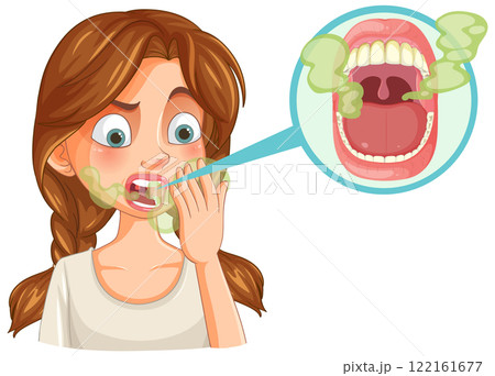 Illustration of Bad Breath Awareness Illustration of Bad Breath Awareness 122161677