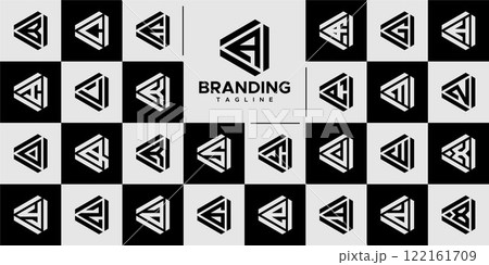 Simple abstract triangle letter A-Z logo set 122161709