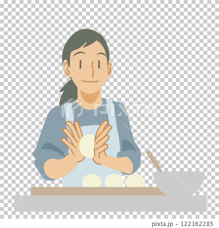 Woman rolling bread dough 122162285