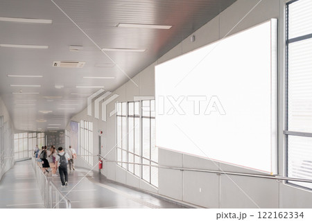 Blank advertising billboard at airport,mockup poster media template ads display	 Blank advertising billboard at airport,mockup poster media template ads display	 122162334