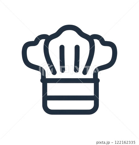 Bold Chef Hat Icon with Simple Outline and Distinct Silhouette Shape Bold Chef Hat Icon with Simple Outline and Distinct Silhouette Shape 122162335
