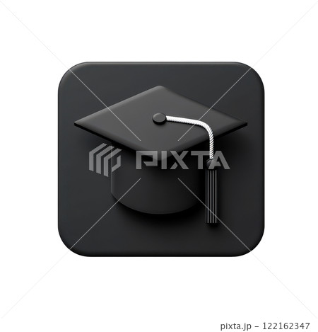 Minimalist Graduation Cap Icon with Rounded Edges Suitable for Academic Achievement 122162347