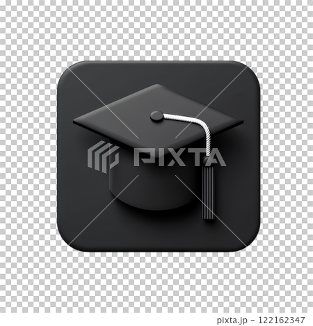 Minimalist Graduation Cap Icon with Rounded Edges Suitable for Academic Achievement 122162347
