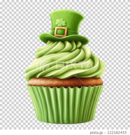 Green Cupcake Topped with a Leprechaun inspired Hat for St  Patrick s Day 122162435