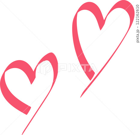 手書き風のピンクのハートのイラスト素材 122162610