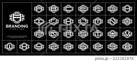 Technology hexagon initial letter A-Z logo set Technology hexagon initial letter A-Z logo set 122162878