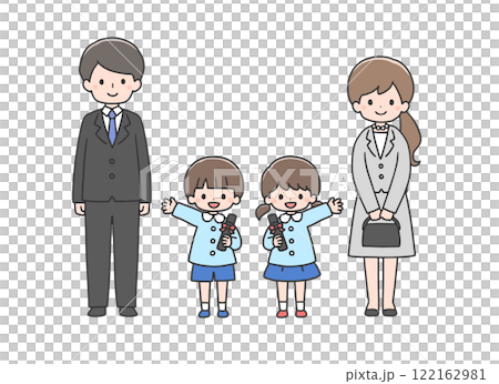 Children and parents at graduation ceremony 122162981