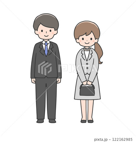 スーツ姿の男性と女性 122162985