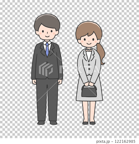 スーツ姿の男性と女性 122162985