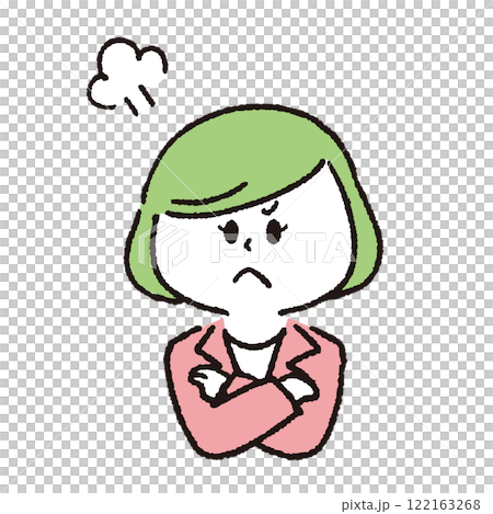 Angry woman in a suit 122163268