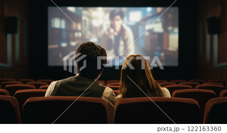 映画館でデートをする若いカップル 122163360