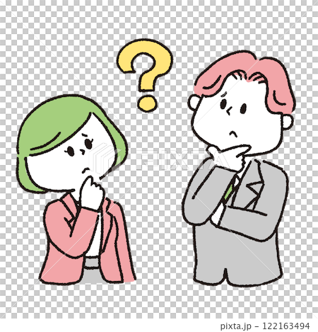 A couple with doubts A couple with doubts 122163494
