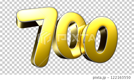Golden number 700 3D illustration 122163550