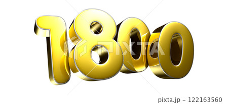 Golden number 1800 3D illustration Golden number 1800 3D illustration 122163560