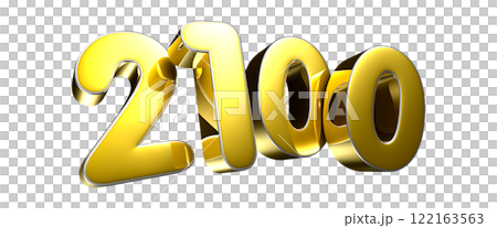 Golden number 2100 3D illustration Golden number 2100 3D illustration 122163563