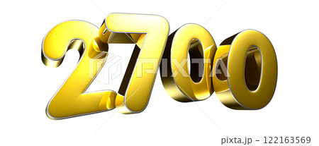 Golden number 2700 3D illustration Golden number 2700 3D illustration 122163569
