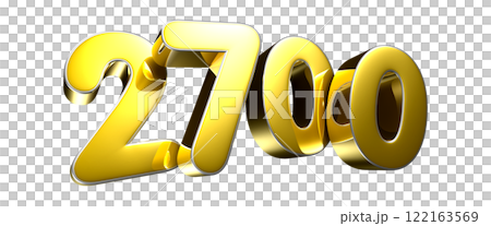 Golden number 2700 3D illustration Golden number 2700 3D illustration 122163569