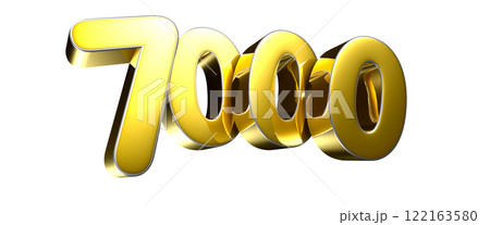 Golden number 7000 3D illustration 122163580