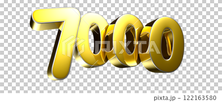Golden number 7000 3D illustration 122163580