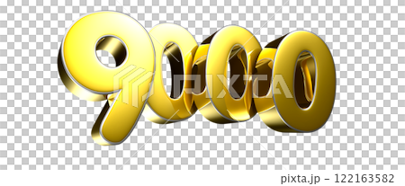 Golden number 9000 3D illustration Golden number 9000 3D illustration 122163582