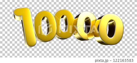 Golden number 10000 3D illustration 122163583